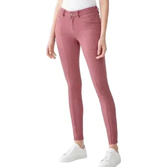NWT DL1961 • Size 25 Florence Ankle Skinny Jeans Rose Skinny Cargo Pink Mid Rise - Picture 1 of 10